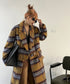 Blurred Check Long Coat